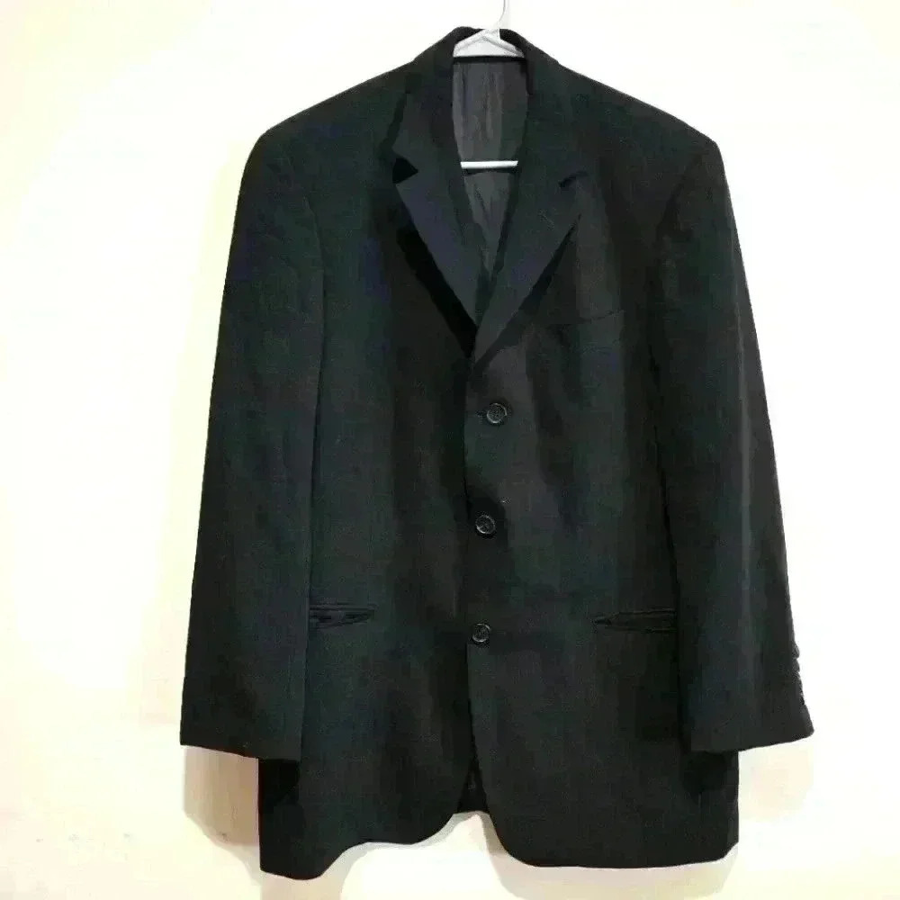 Hugo Boss 38 S Black Wool Einstein Sigma USA Luxury Designer Suit Jacket #090
